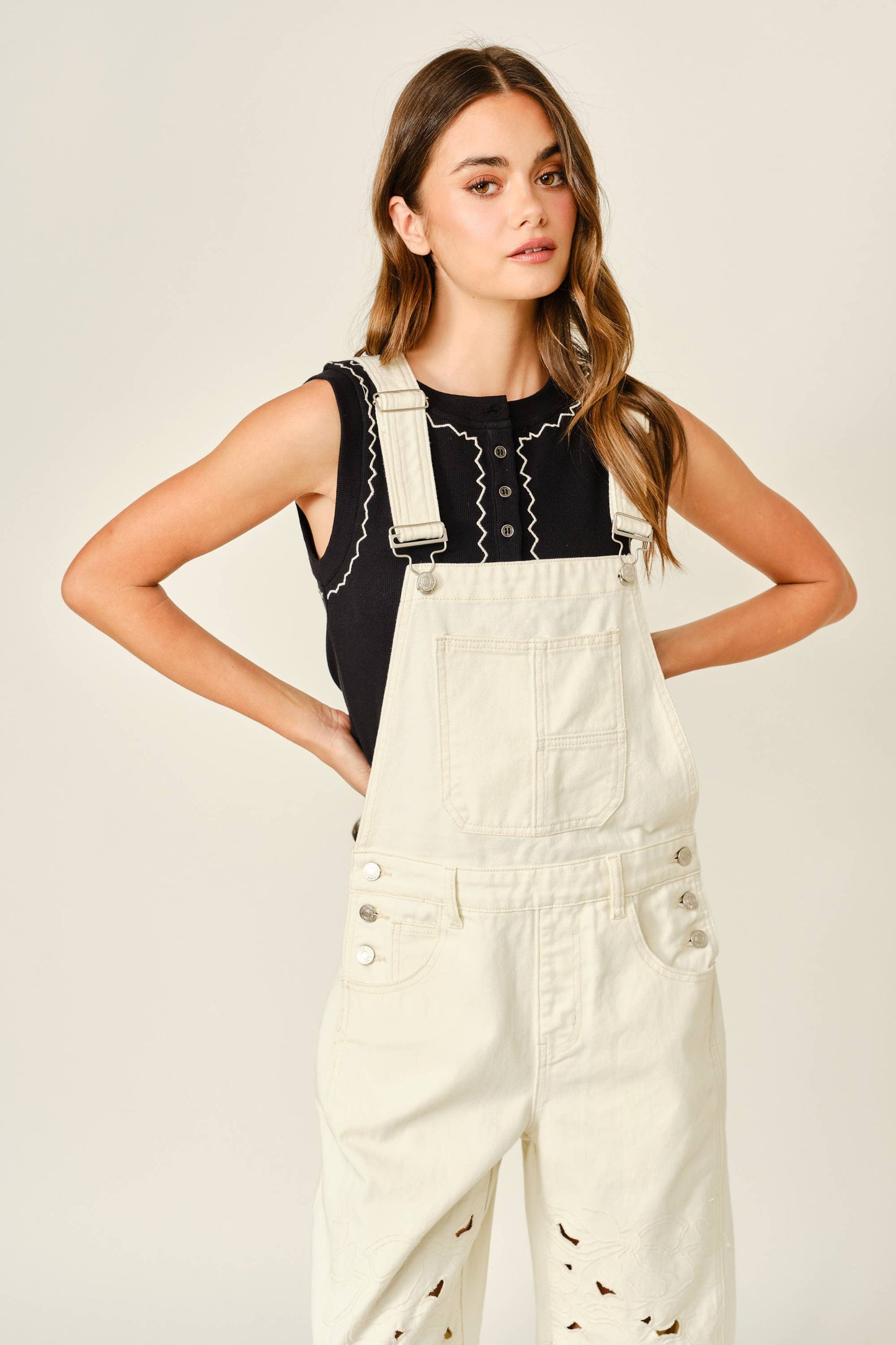 Alanna Embroidered Overalls