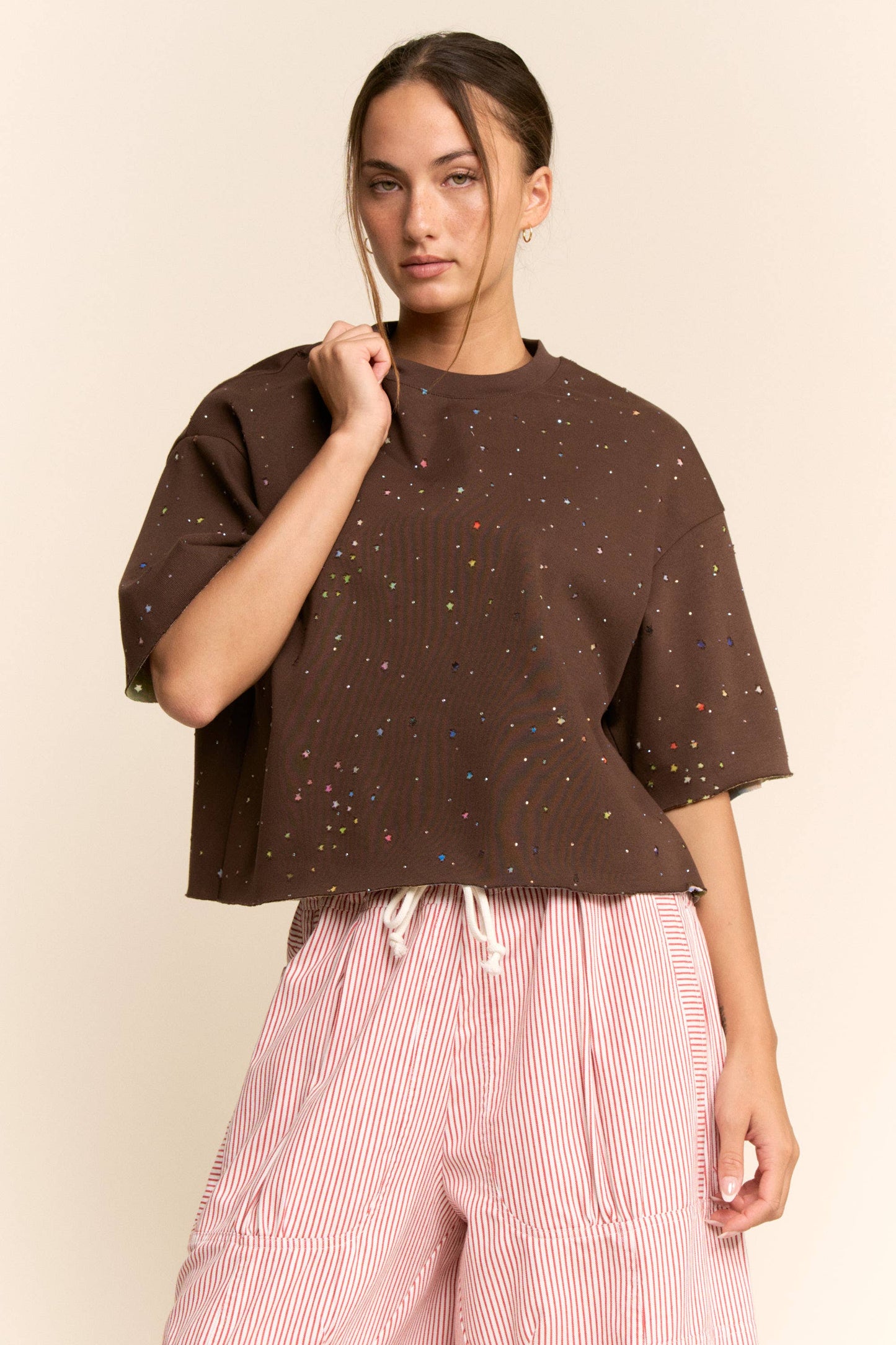 Multicolor Star Relaxed Tee