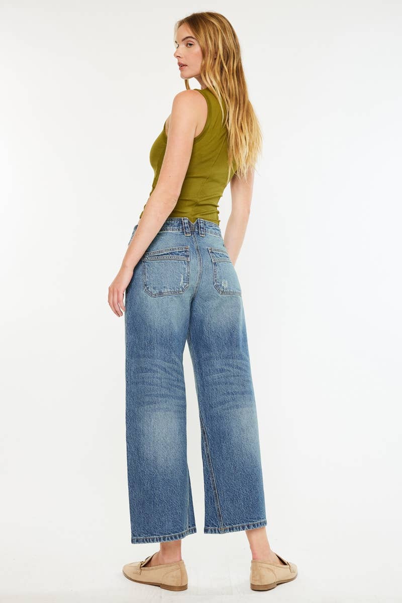Mid Rise Loose Barrel Jean