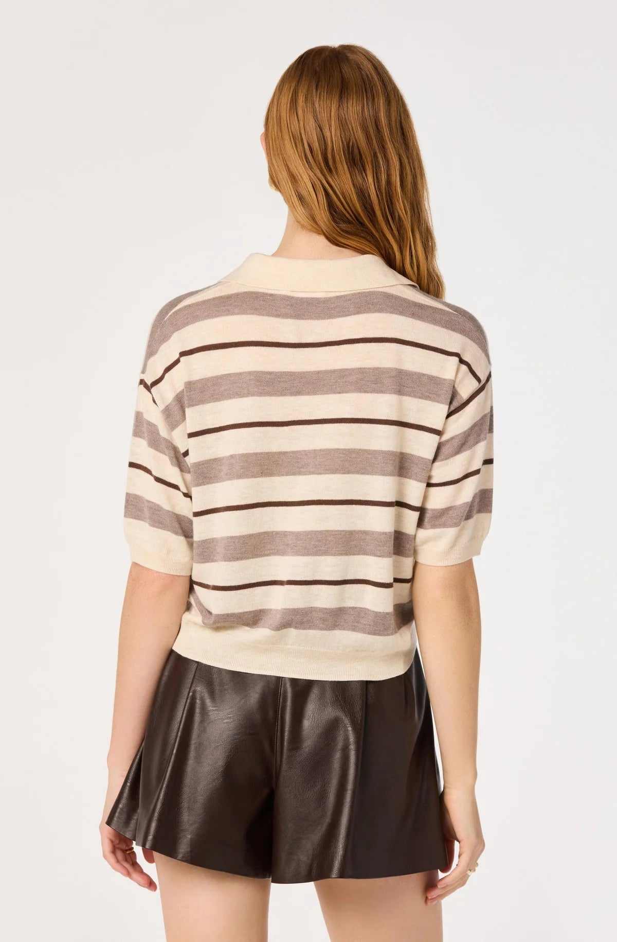 Scottie Striped Knit Polo Sweater
