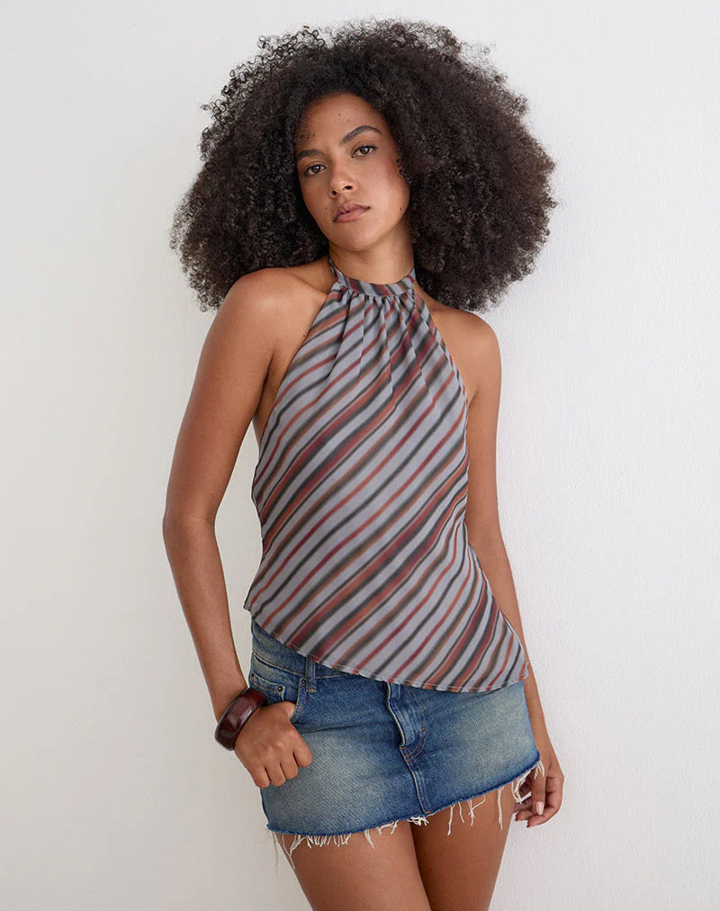 Astina Stripe Halter Top