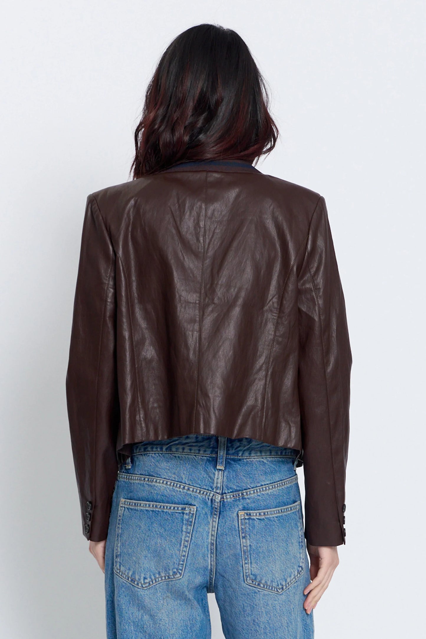 Hazel Ribbed Trim Vegan Jacket