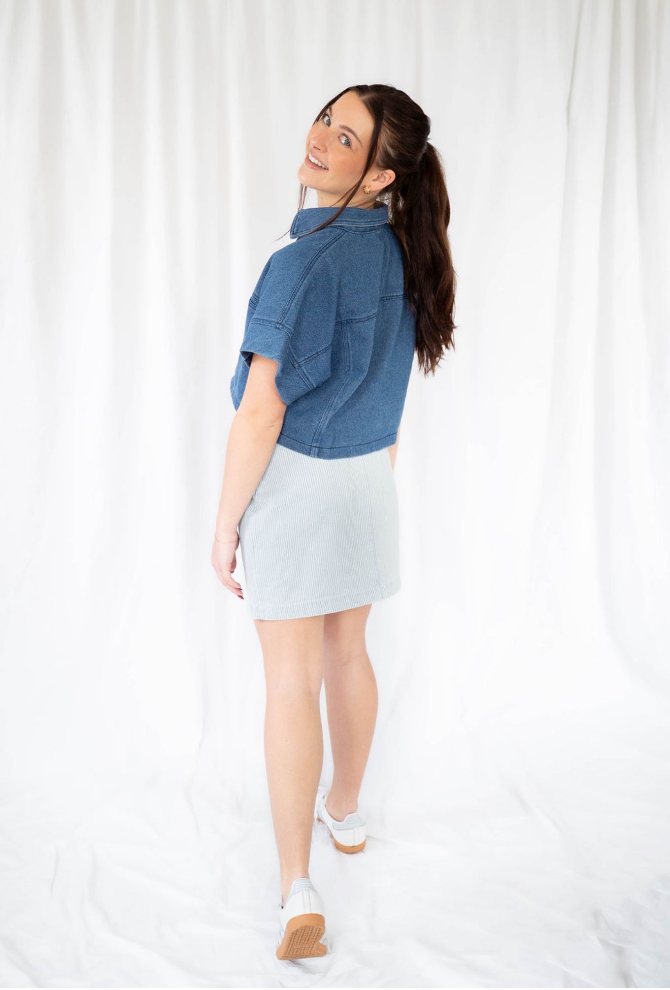 SS Crop Denim Top