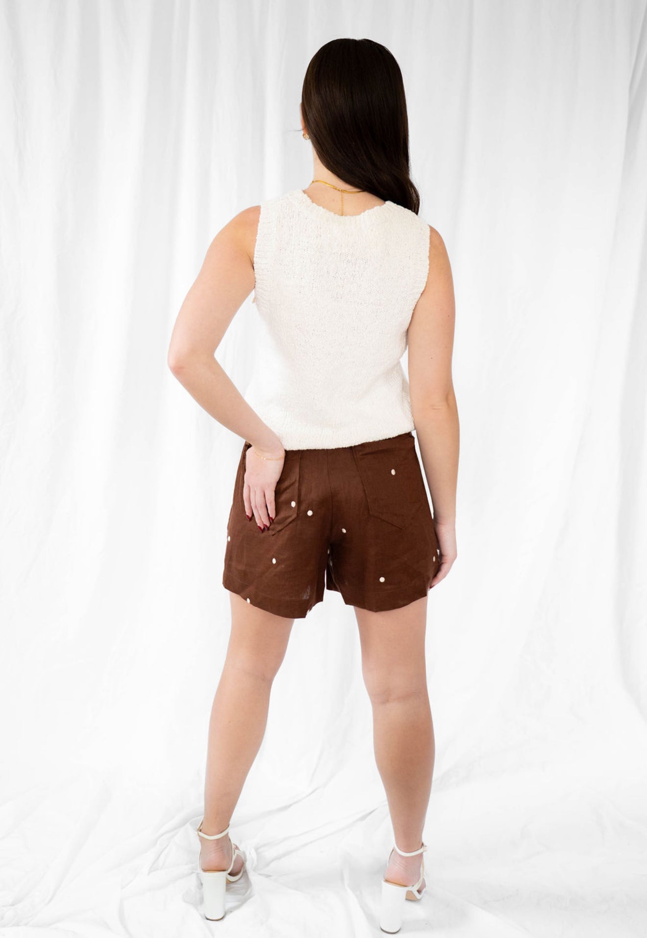 Polka Dot Embroidered Shorts