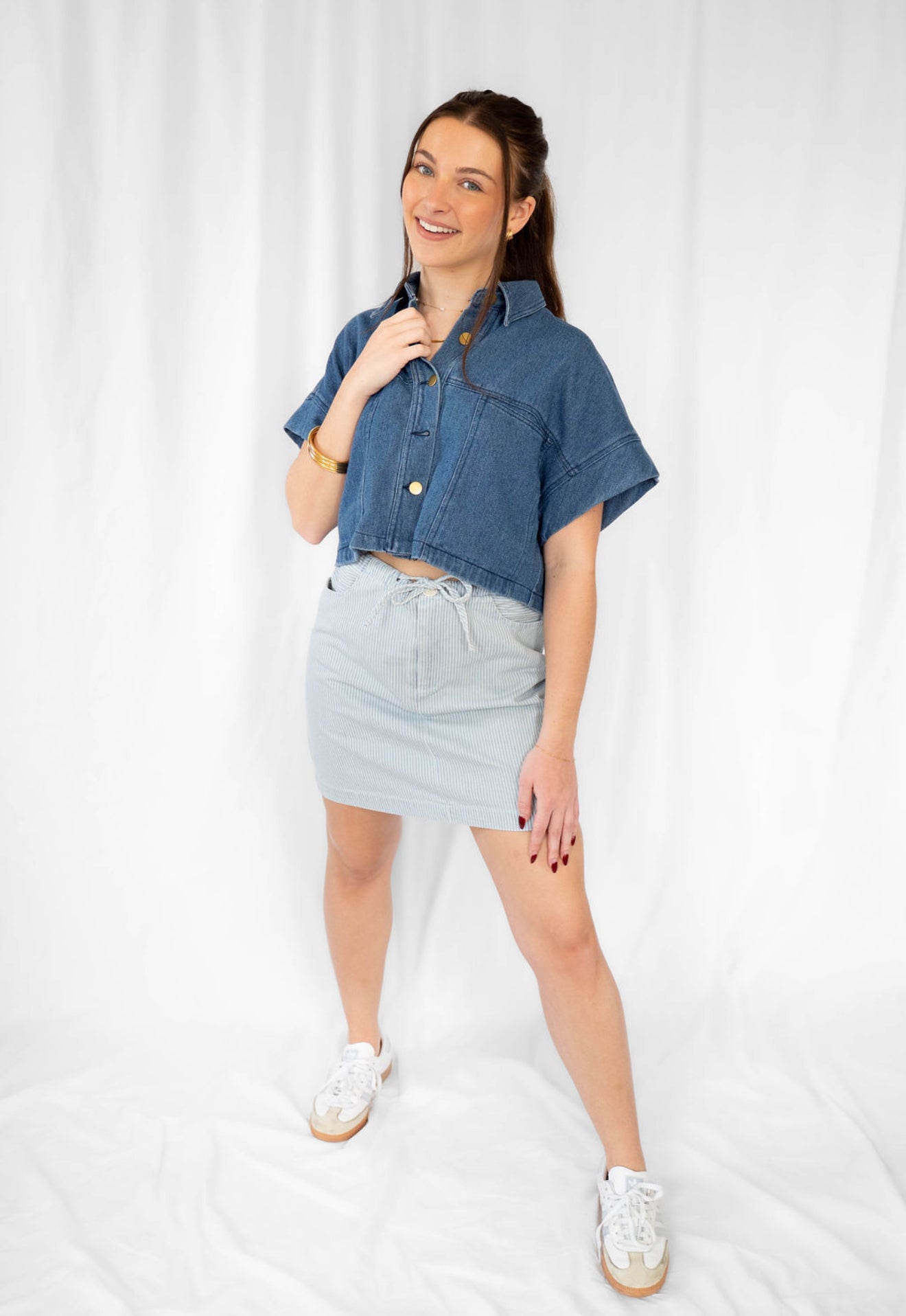 Pinstripe Baby Blue Skirt