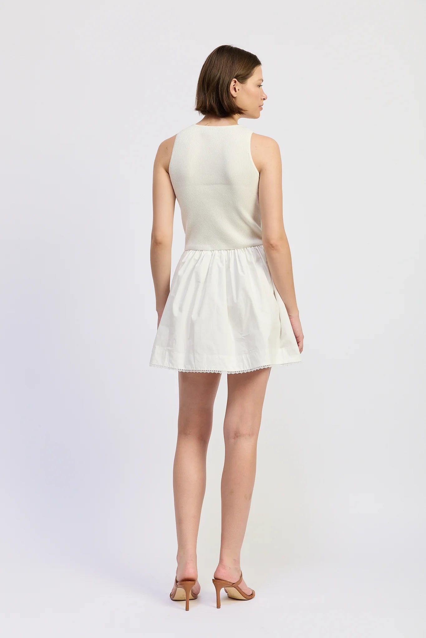 Candance Mixed Media Mini Dress