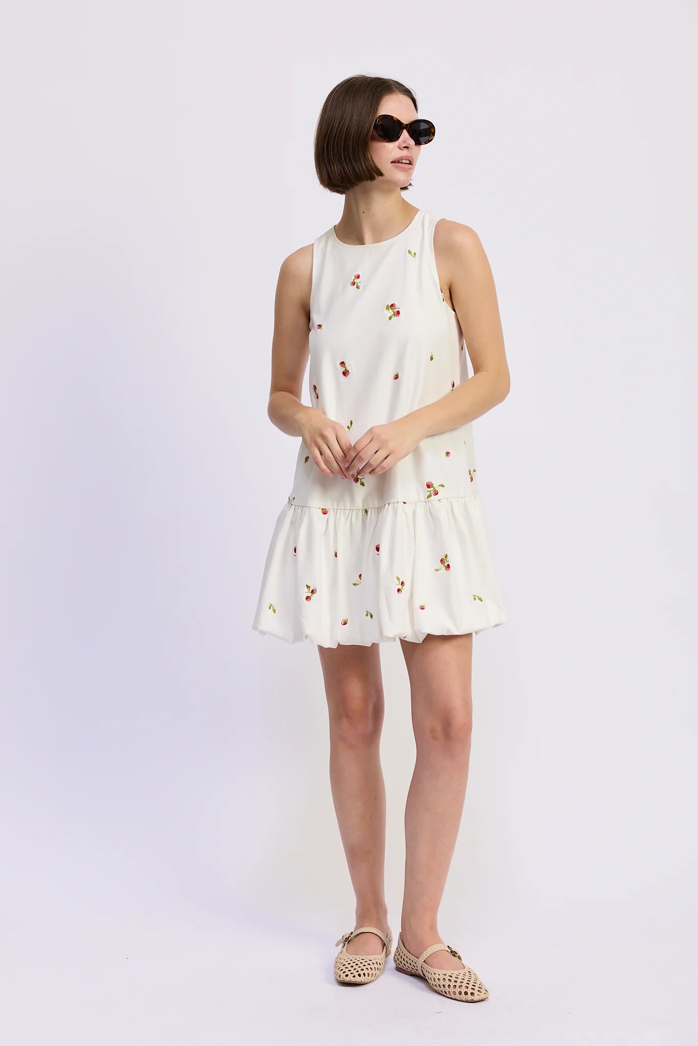 Strawberry Kiss Bubble Hem Mini Dress