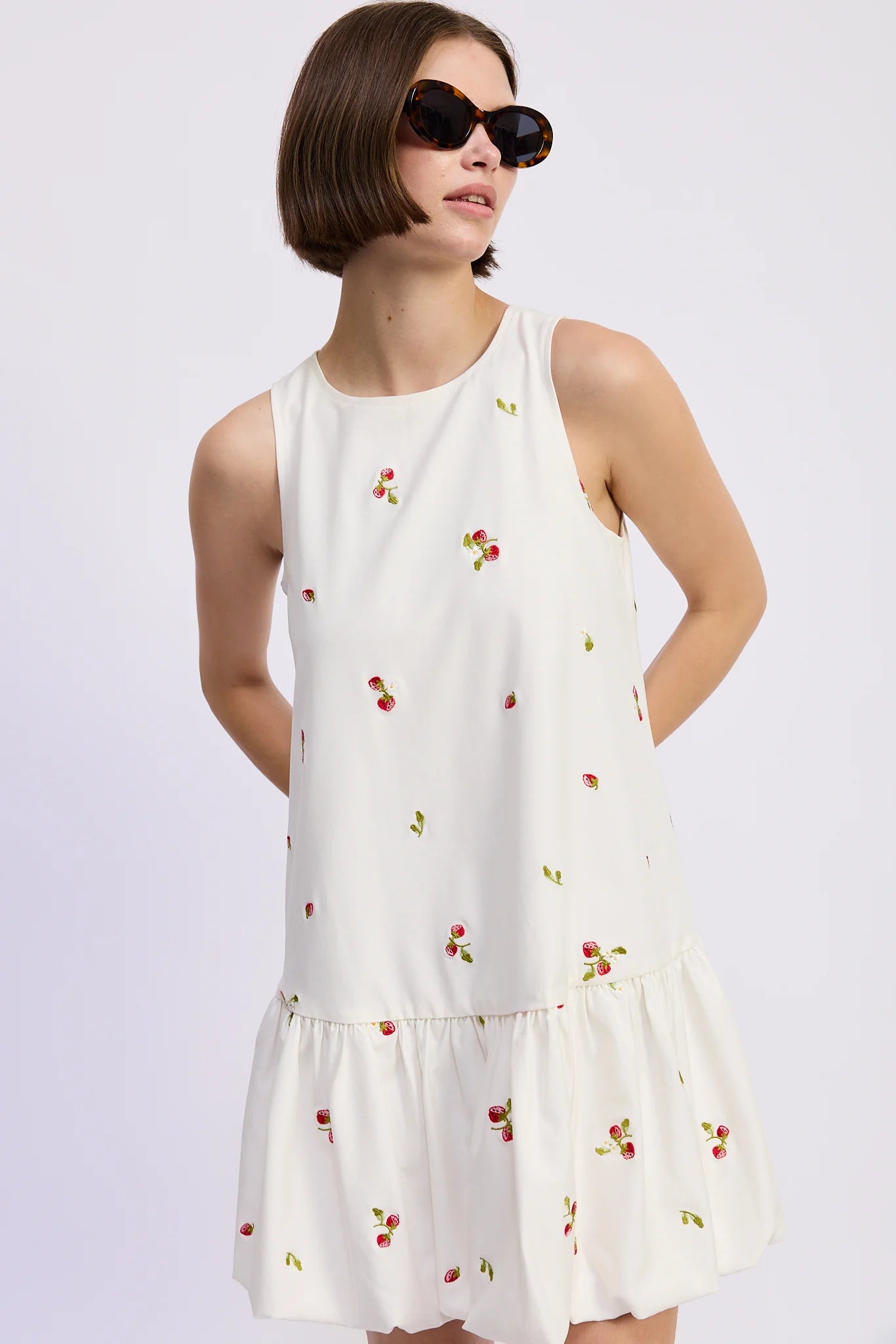 Strawberry Kiss Bubble Hem Mini Dress