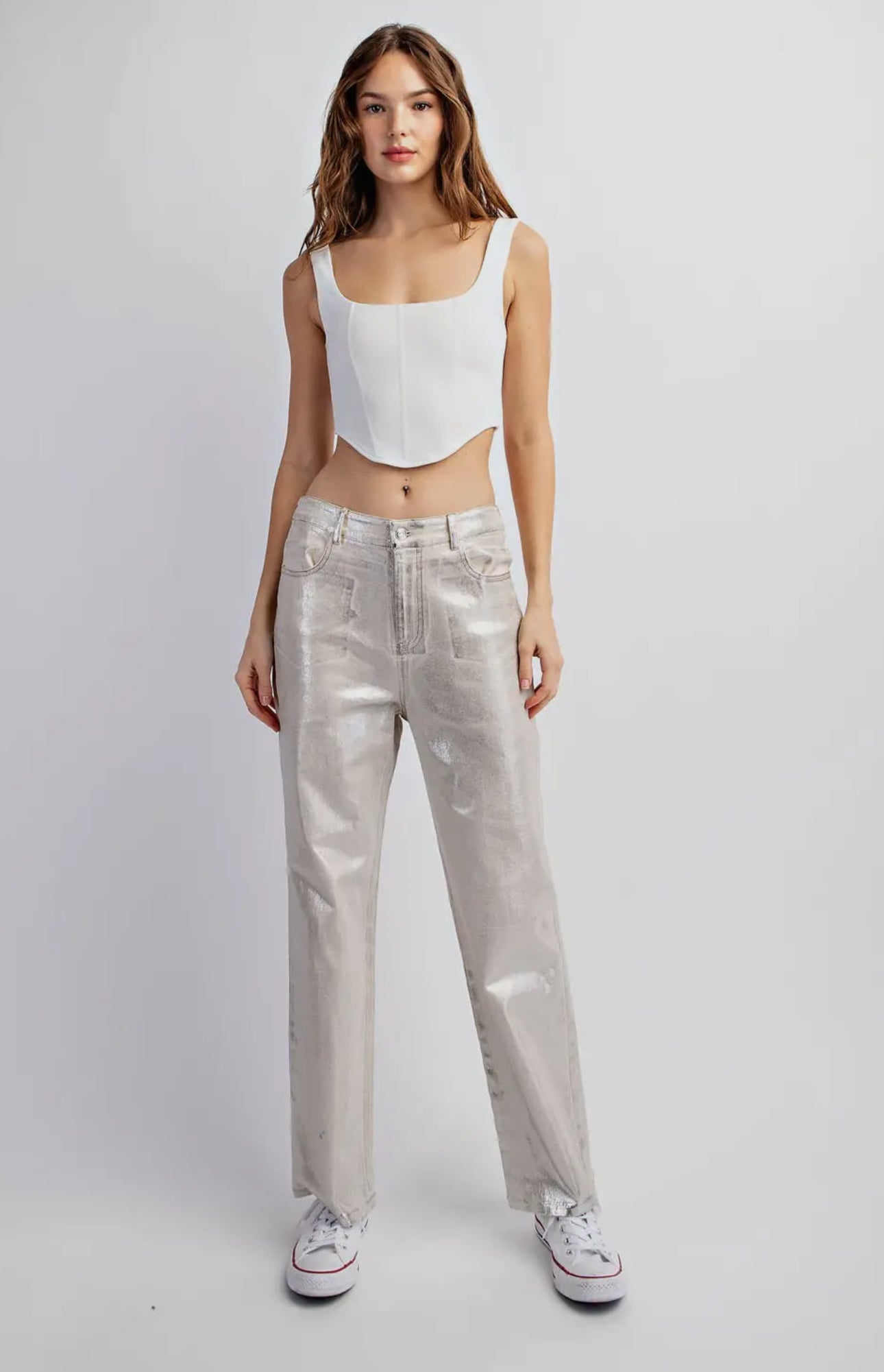 Boot Cut Foiled Pants