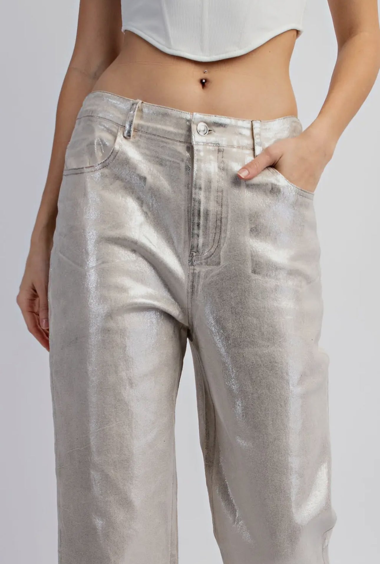 Boot Cut Foiled Pants
