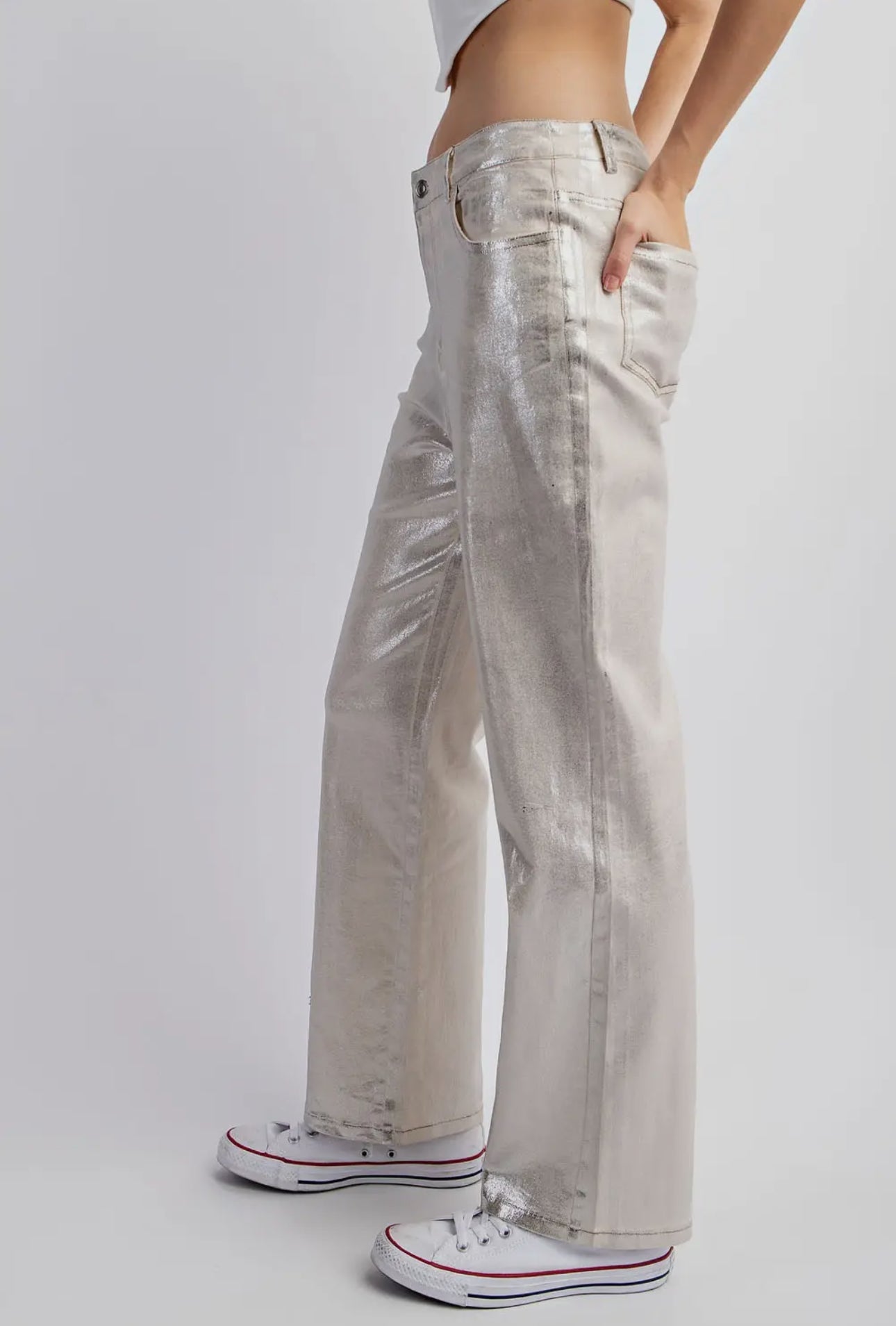Boot Cut Foiled Pants