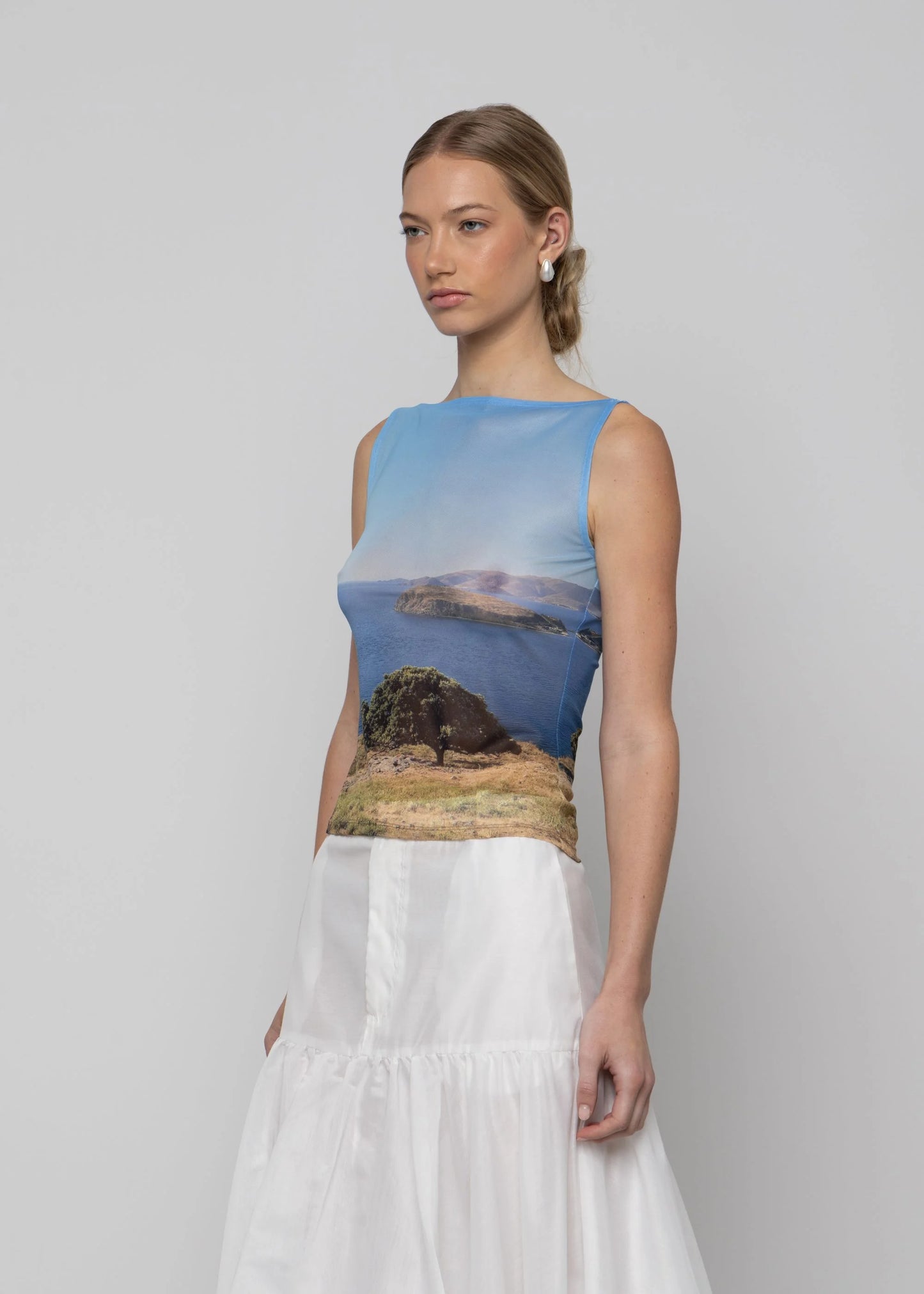 Transcend Mesh Boatneck Top