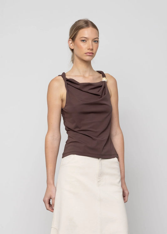 Asymmetric Bead-Trim Top