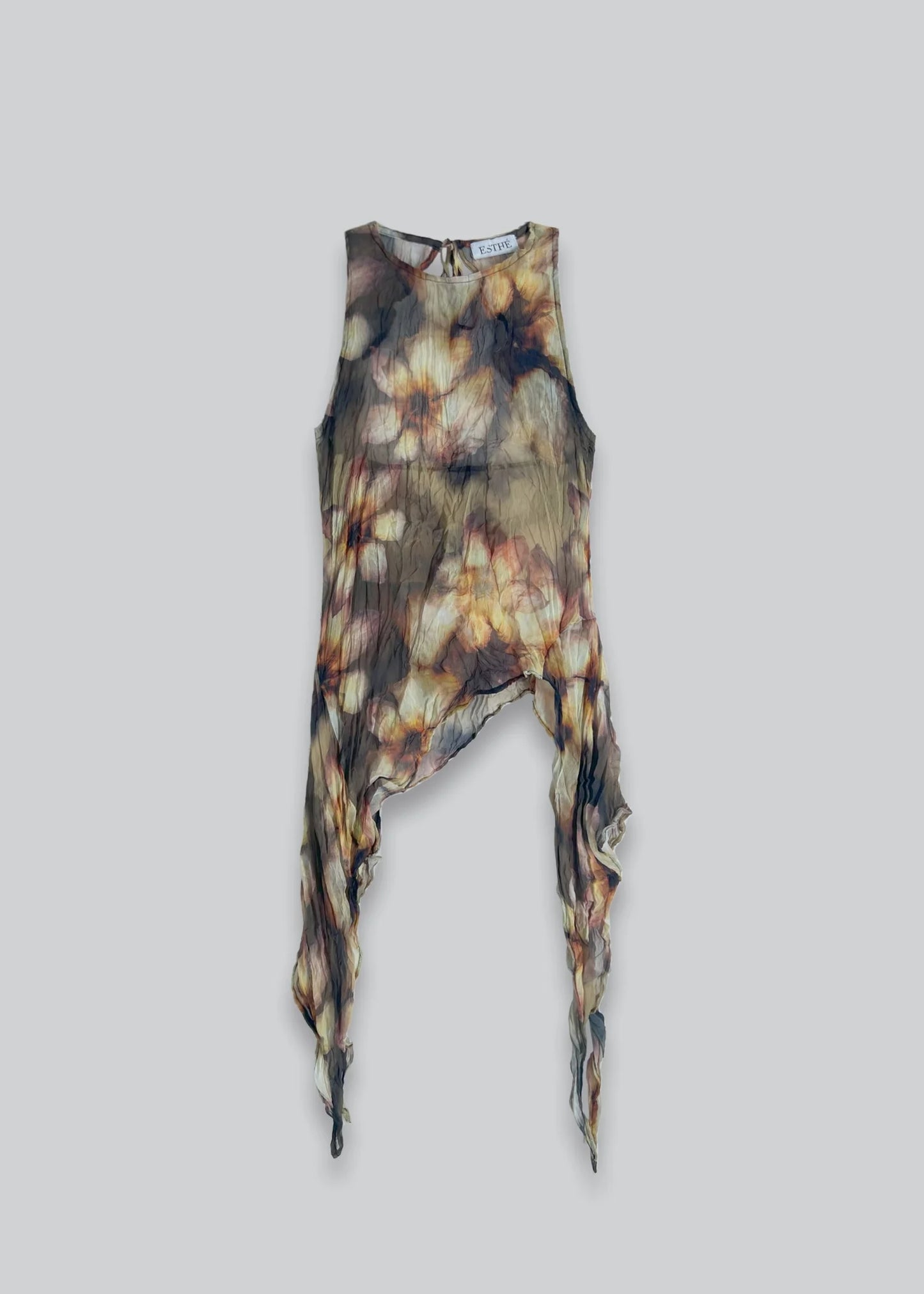Petal Moon Asymmetric Chiffon Top