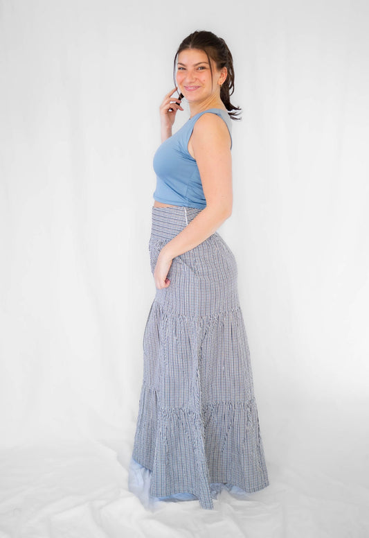 Maxi Check Skirt