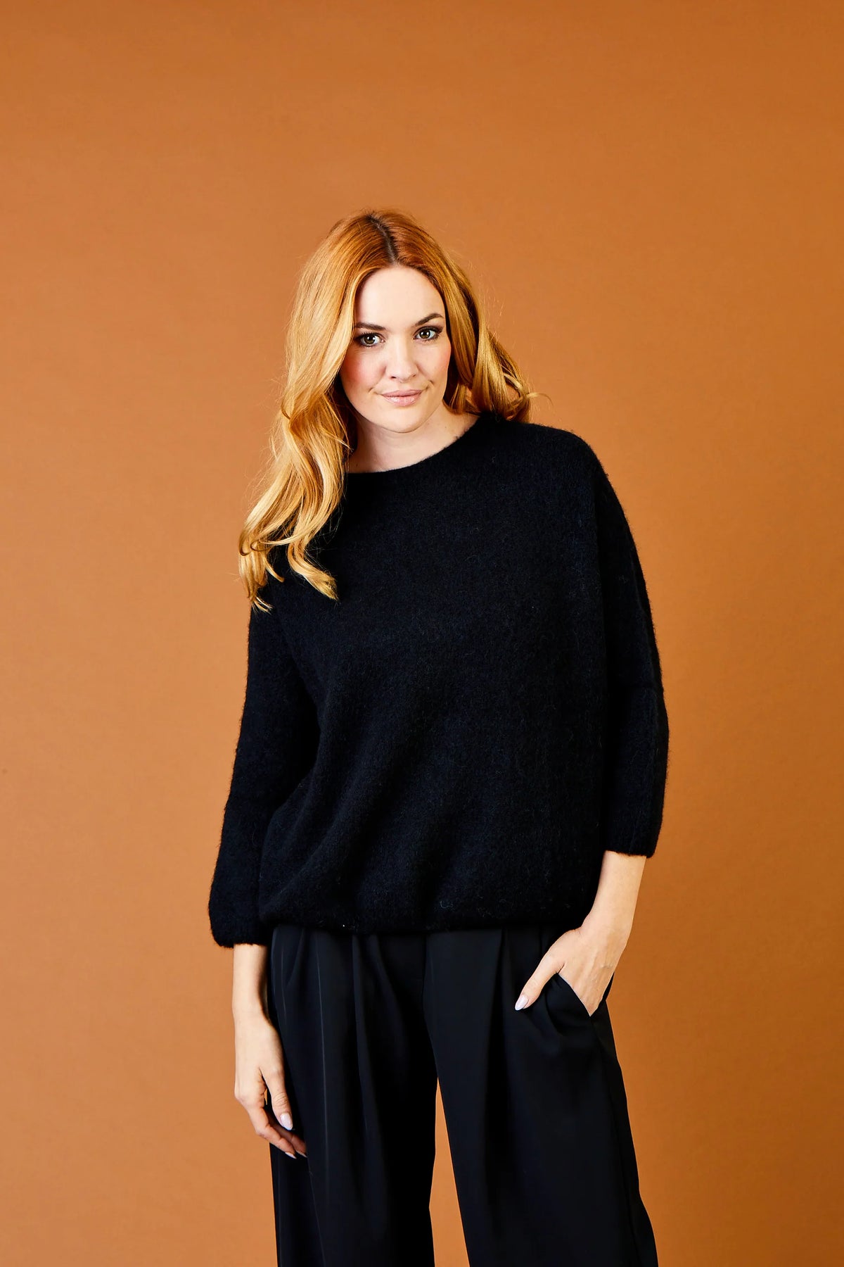 Jenny Baby Alpaca Boxy Knit Sweater