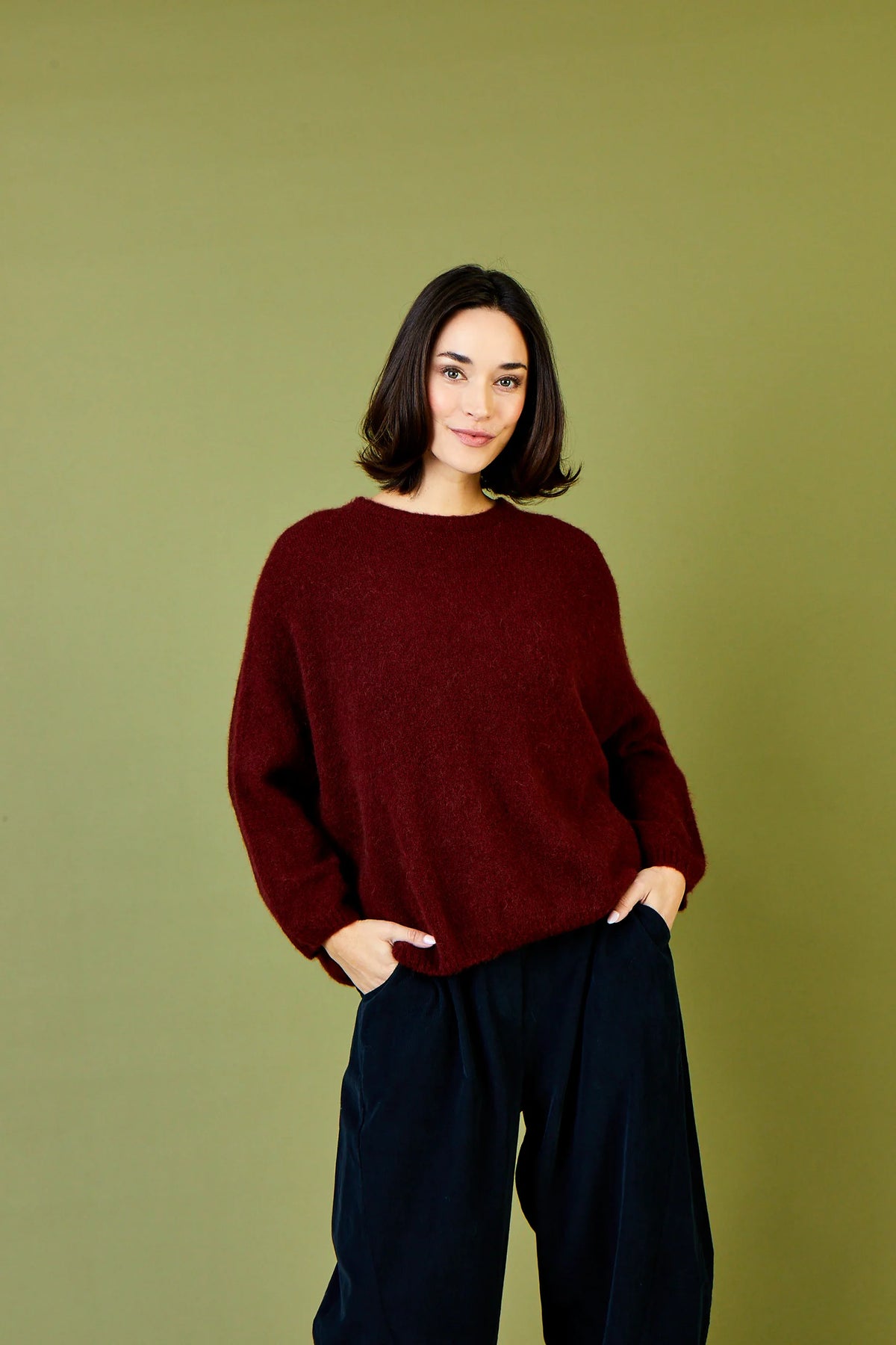 Jenny Baby Alpaca Boxy Knit Sweater
