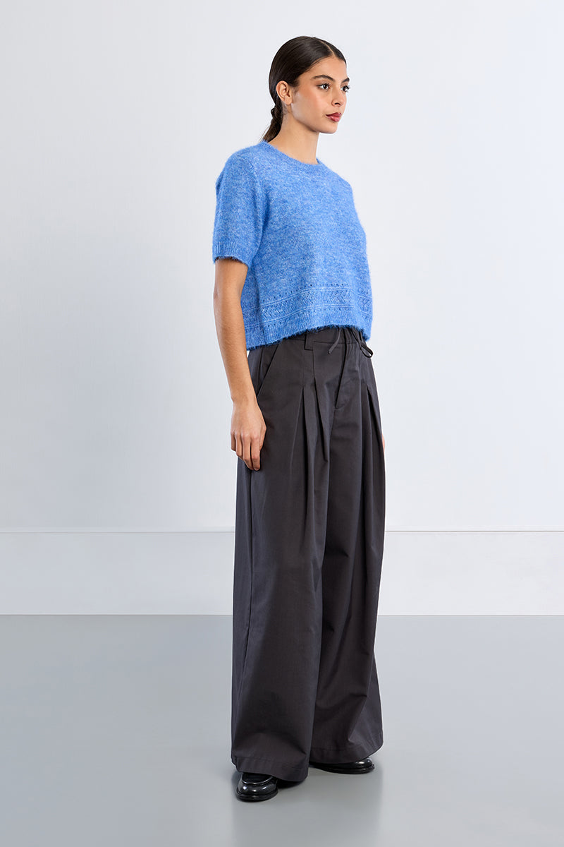 Blue Short Sleeve Sweater