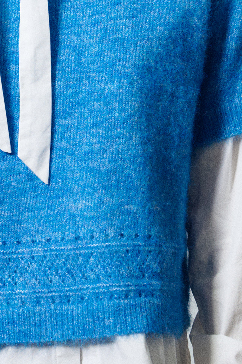 Blue Short Sleeve Sweater