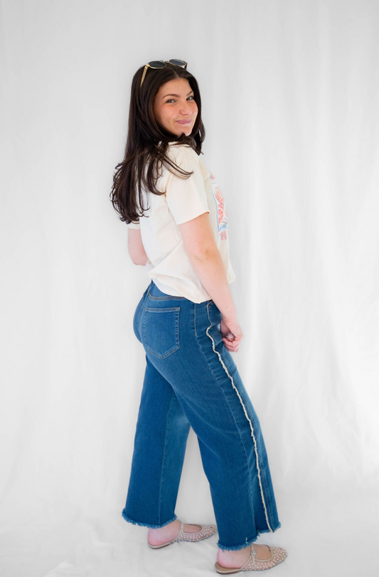 Noah Hi Waist Fringe Denim