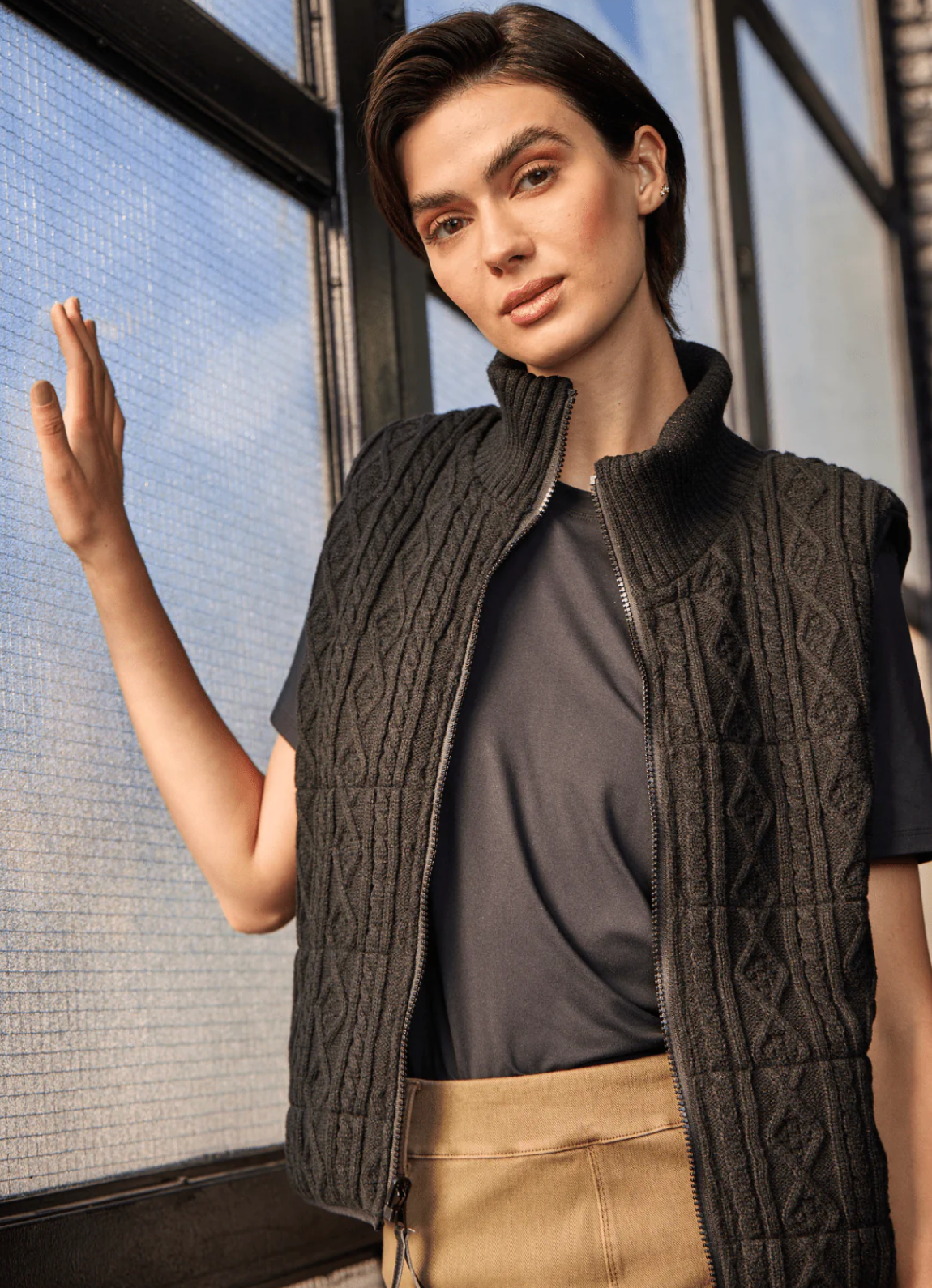 Prudence Reversible Puffer Sweater Vest