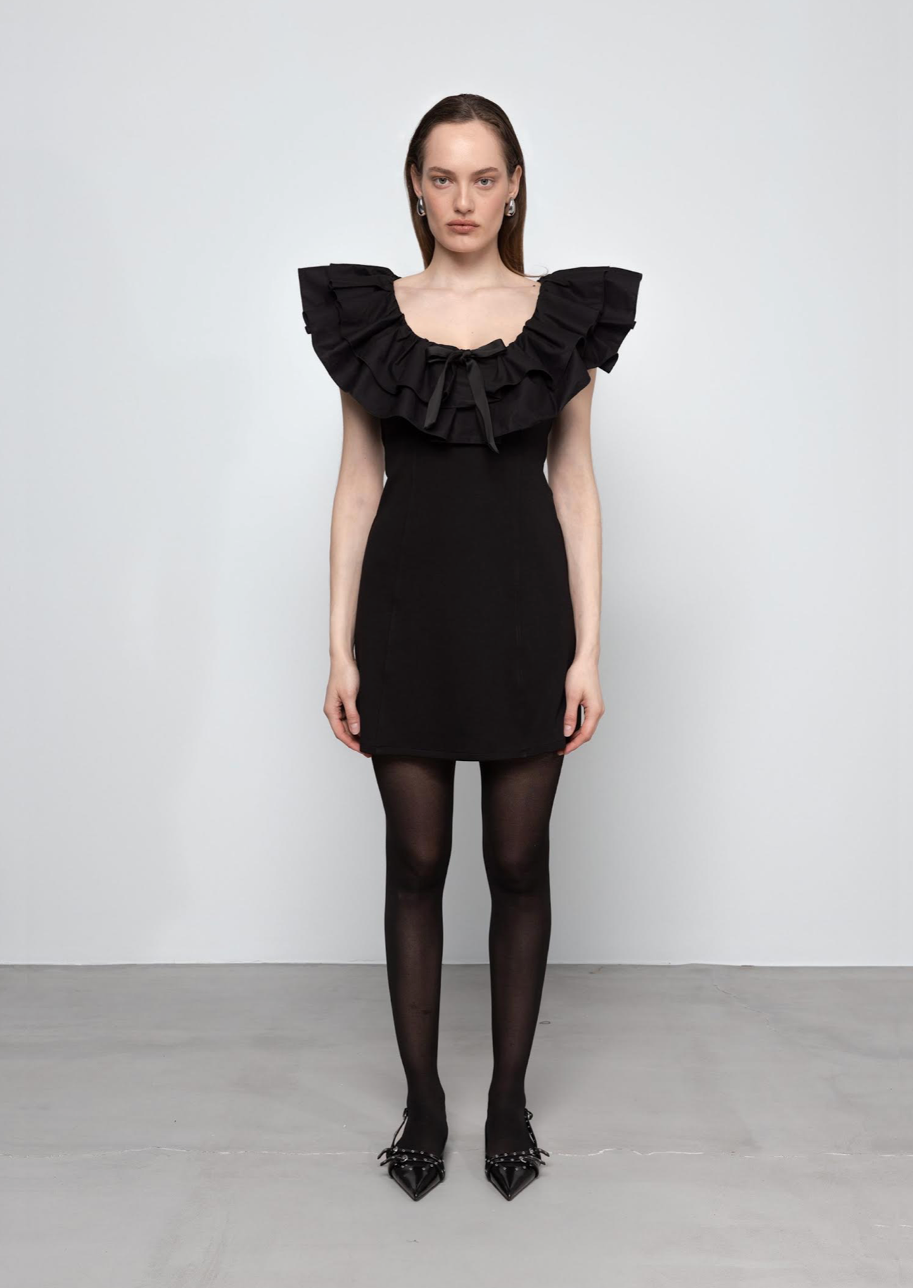 Ruffle Mini Bow Dress