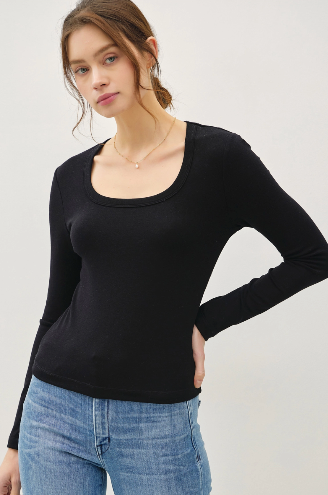 Baby Scoop Neck Long Sleeve Top