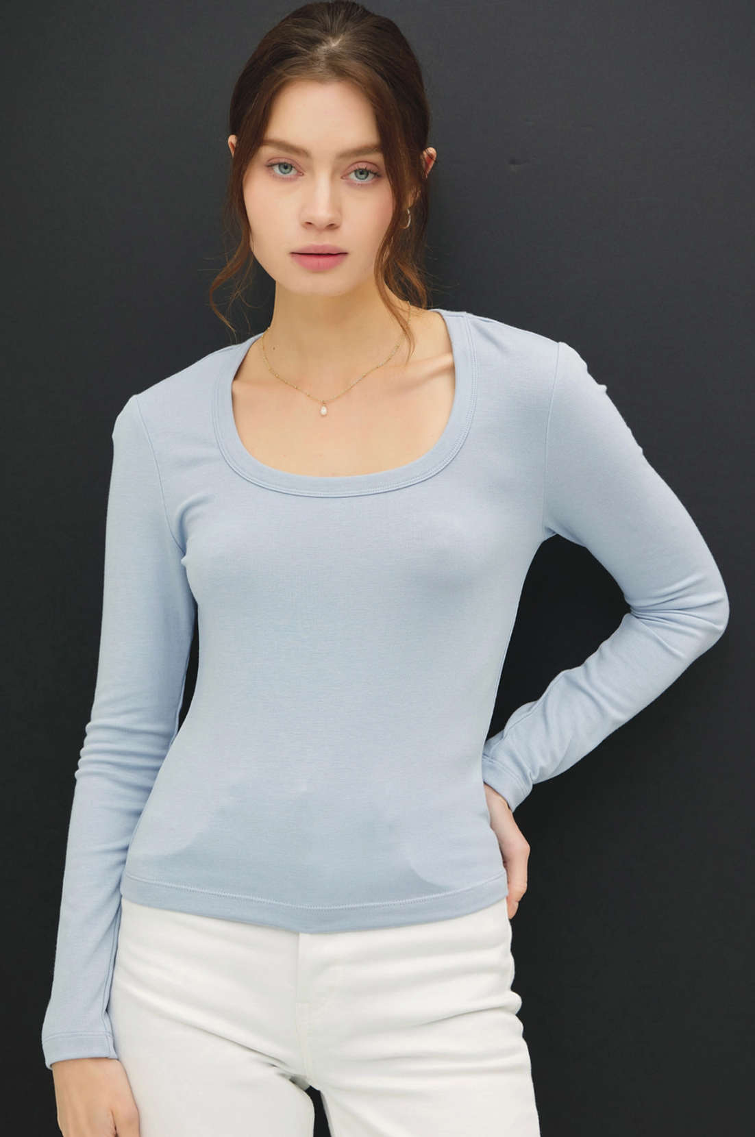 Baby Scoop Neck Long Sleeve Top