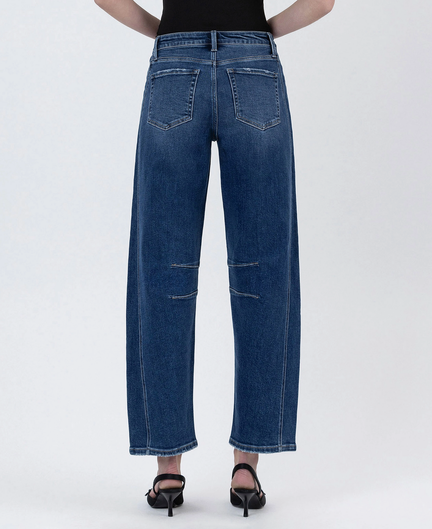 High Rise Barrel Leg Jeans