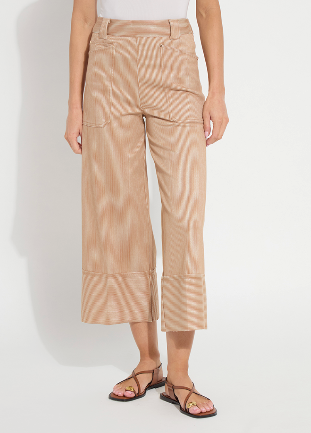 Analia Striped Wide Leg Jeans