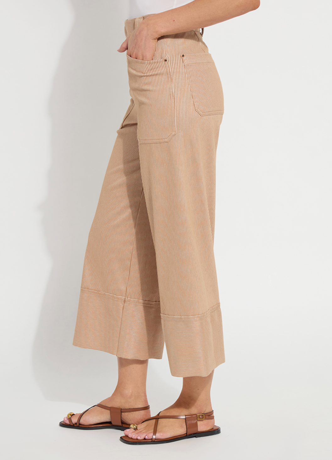 Analia Striped Wide Leg Jeans