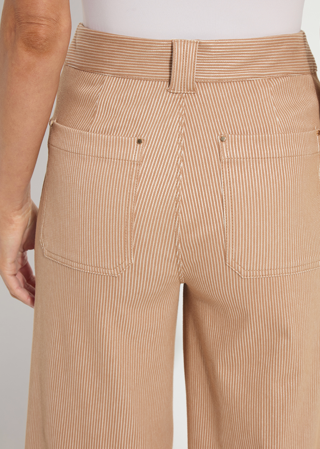 Analia Striped Wide Leg Jeans