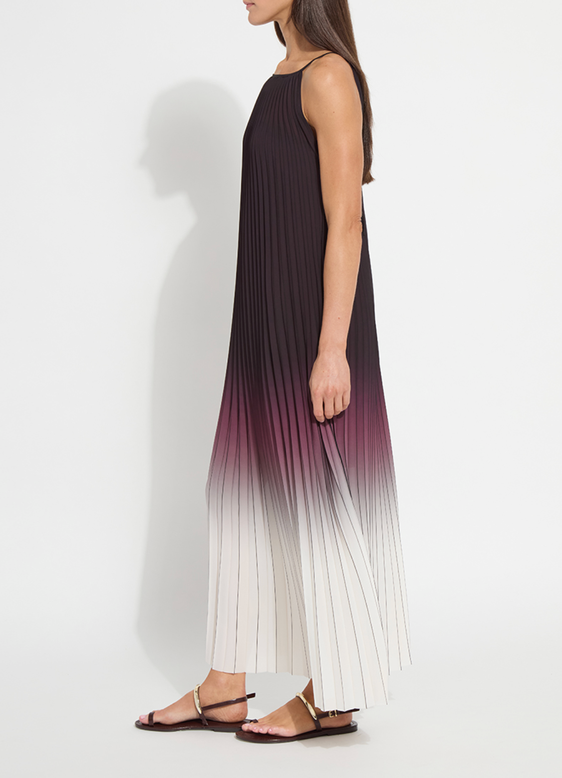 Lorena Pleated Chiffon Midi Dress