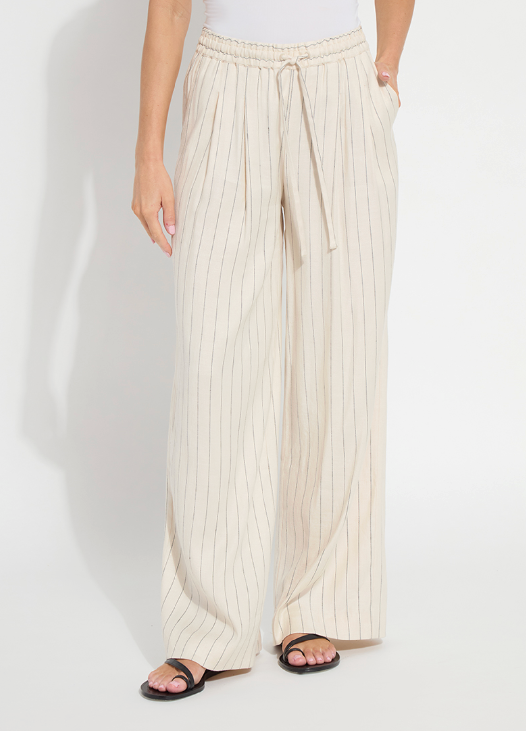 Iria Pleated Drawstring Wide Leg Pant