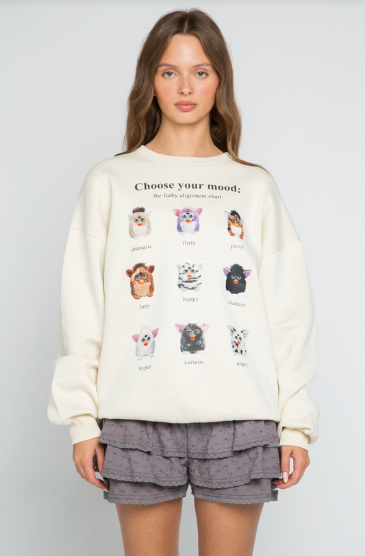Furby Mood Oversized Crewneck