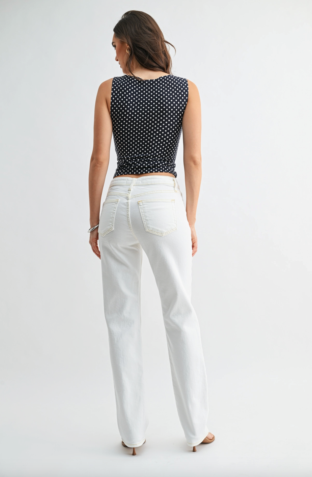 Mid Rise Stovepipe Straight Leg Jeans