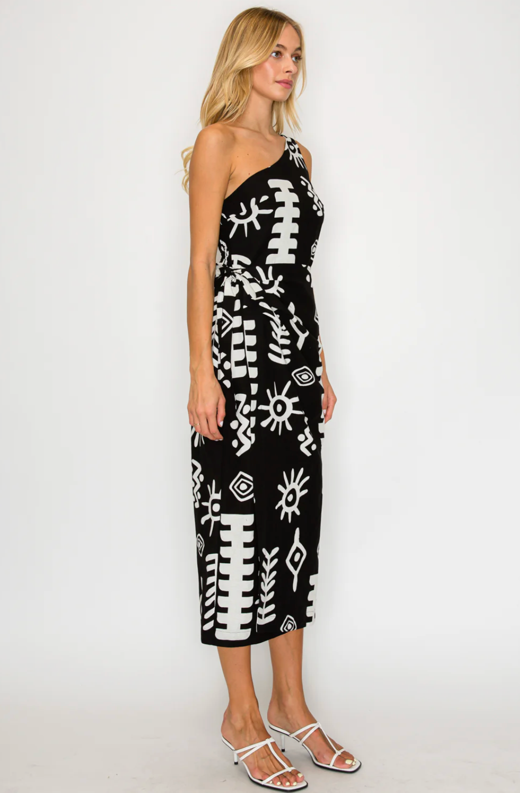Paros Geometry One Shoulder Dress