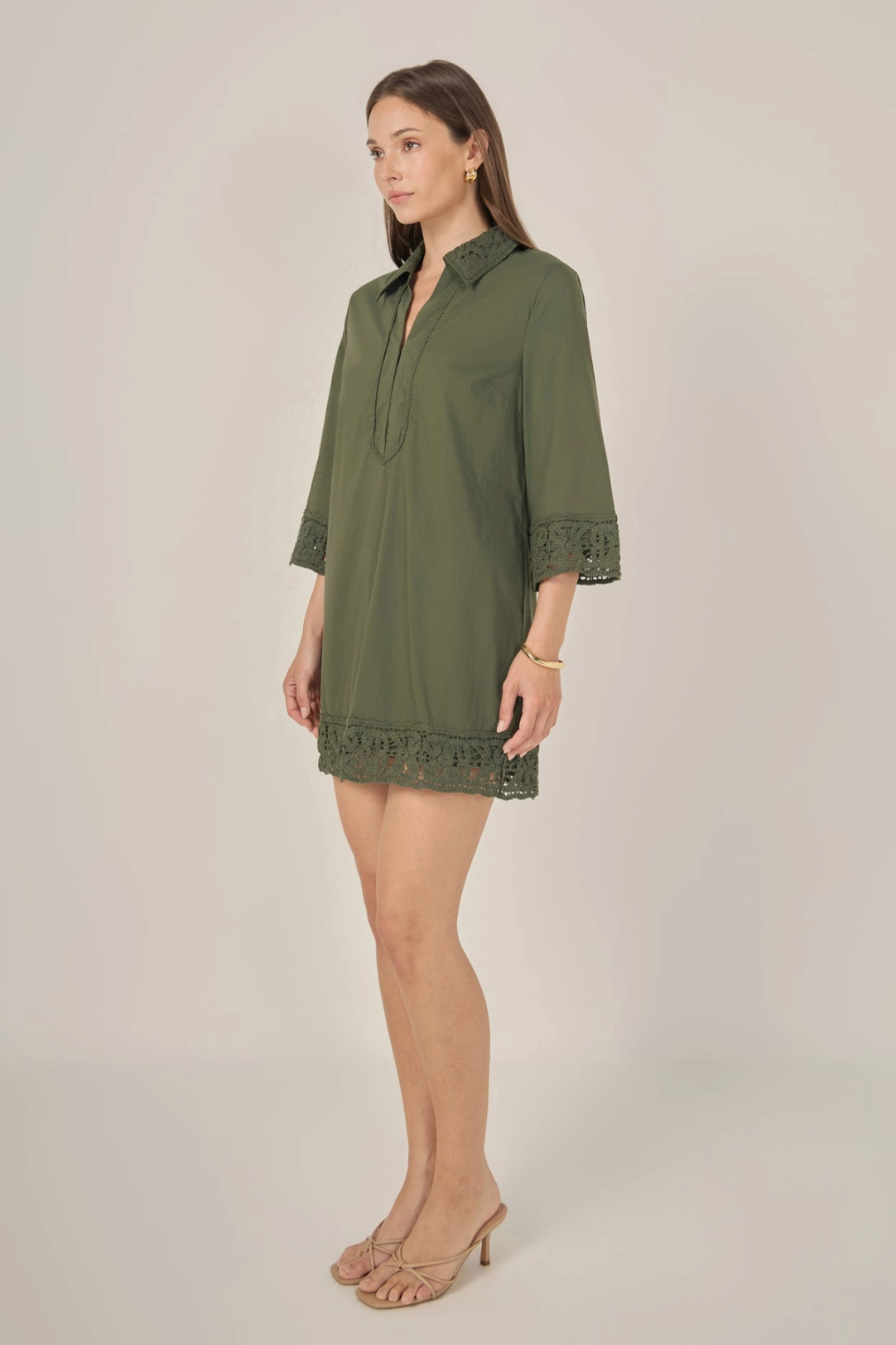 Crochet Accent Mini Dress