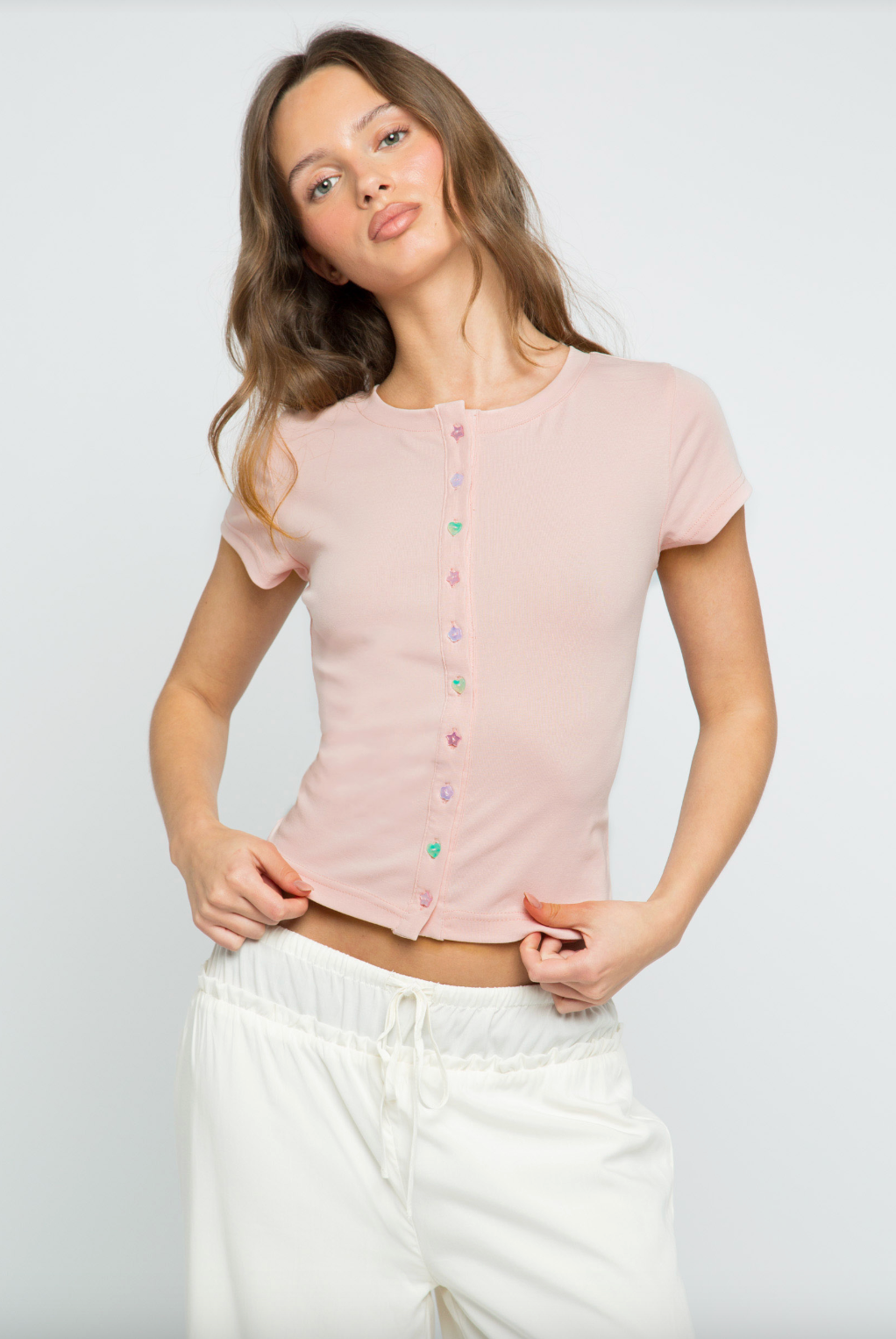 Funky Button Tee