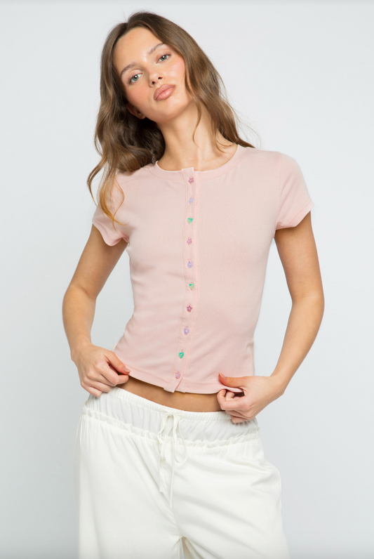 Funky Button Tee