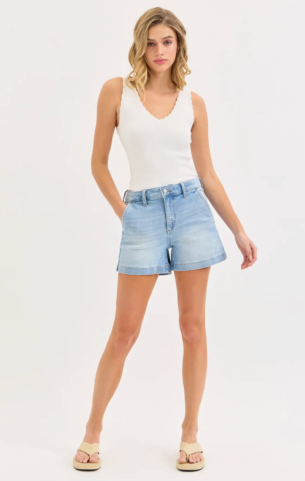 High Rise Trouser Shorts
