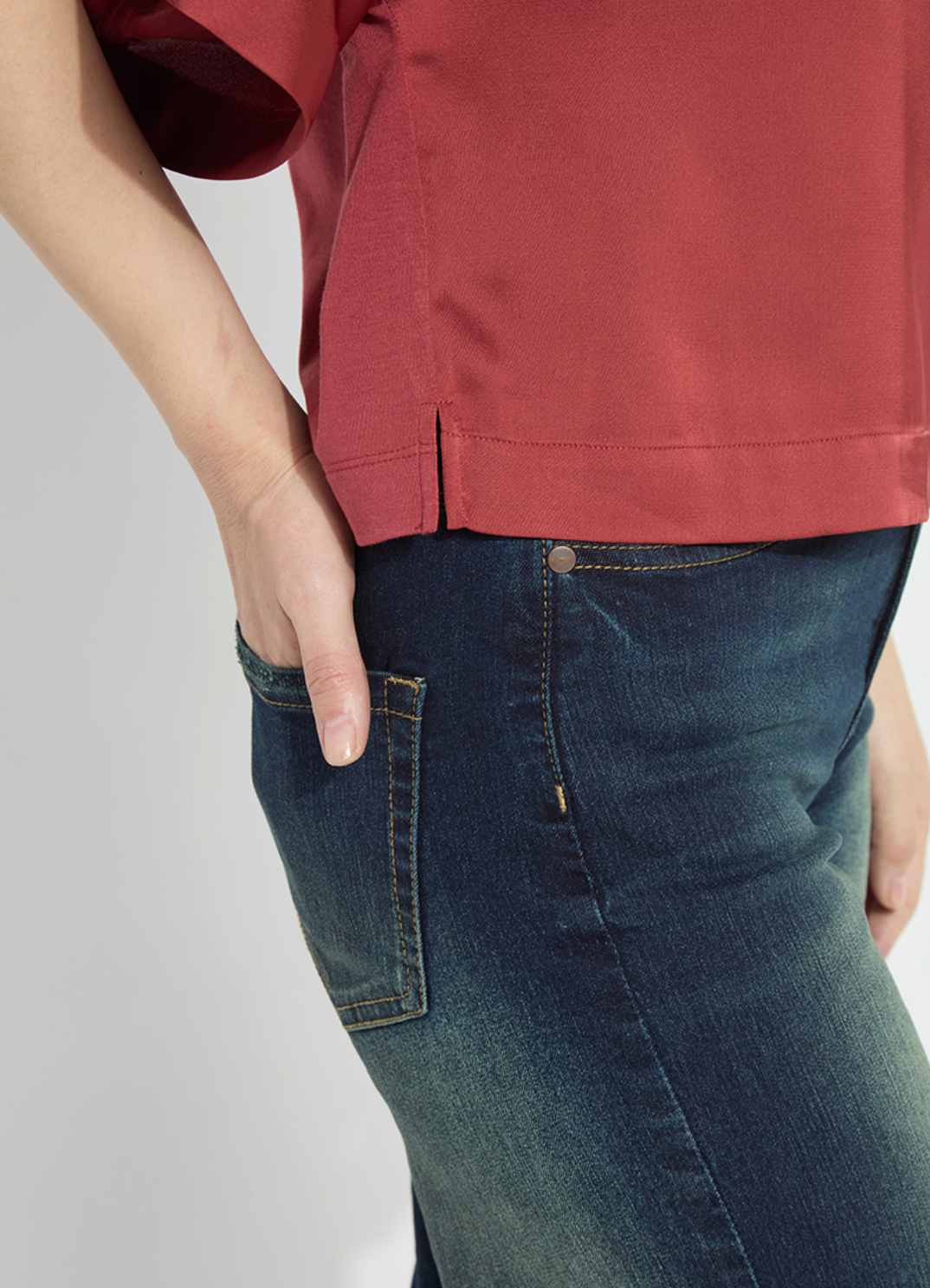 Ginger Mix-Media Dolman Tee