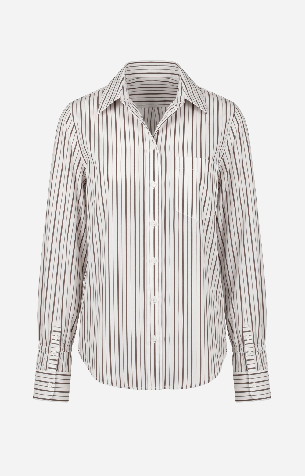 Adjustable Sleeve Button Front Woven Top