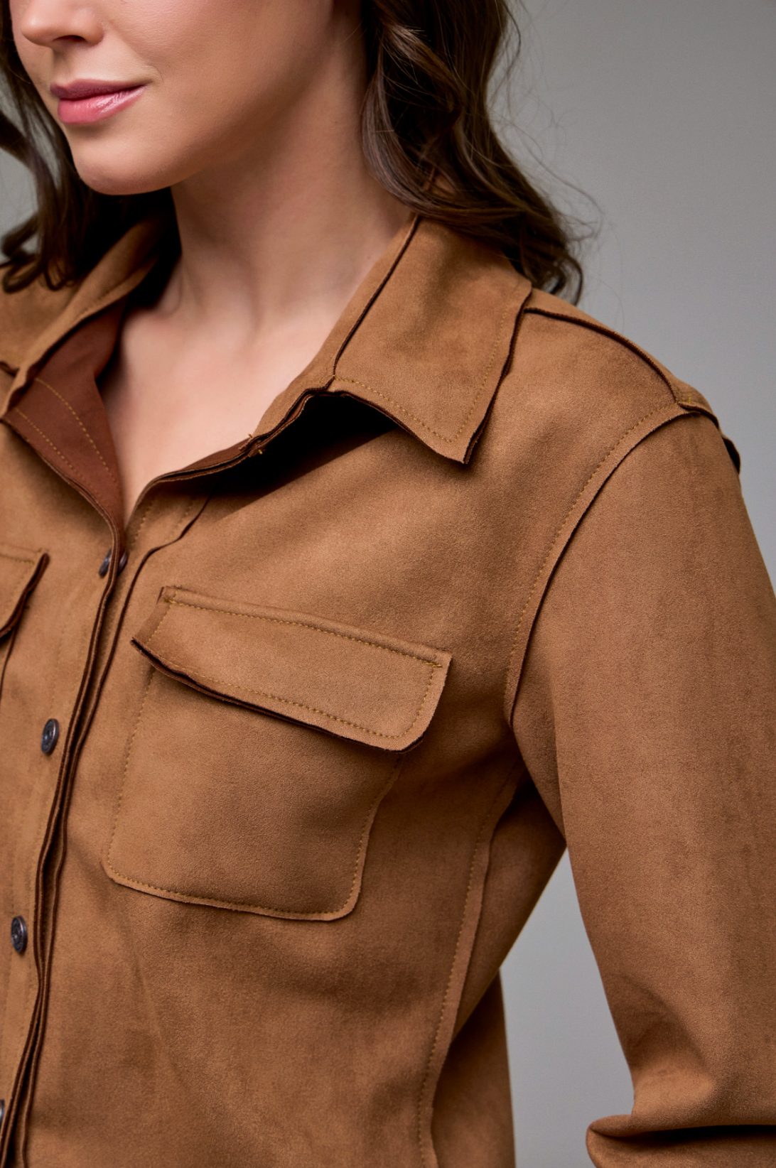 Suede Button-Up Shirt