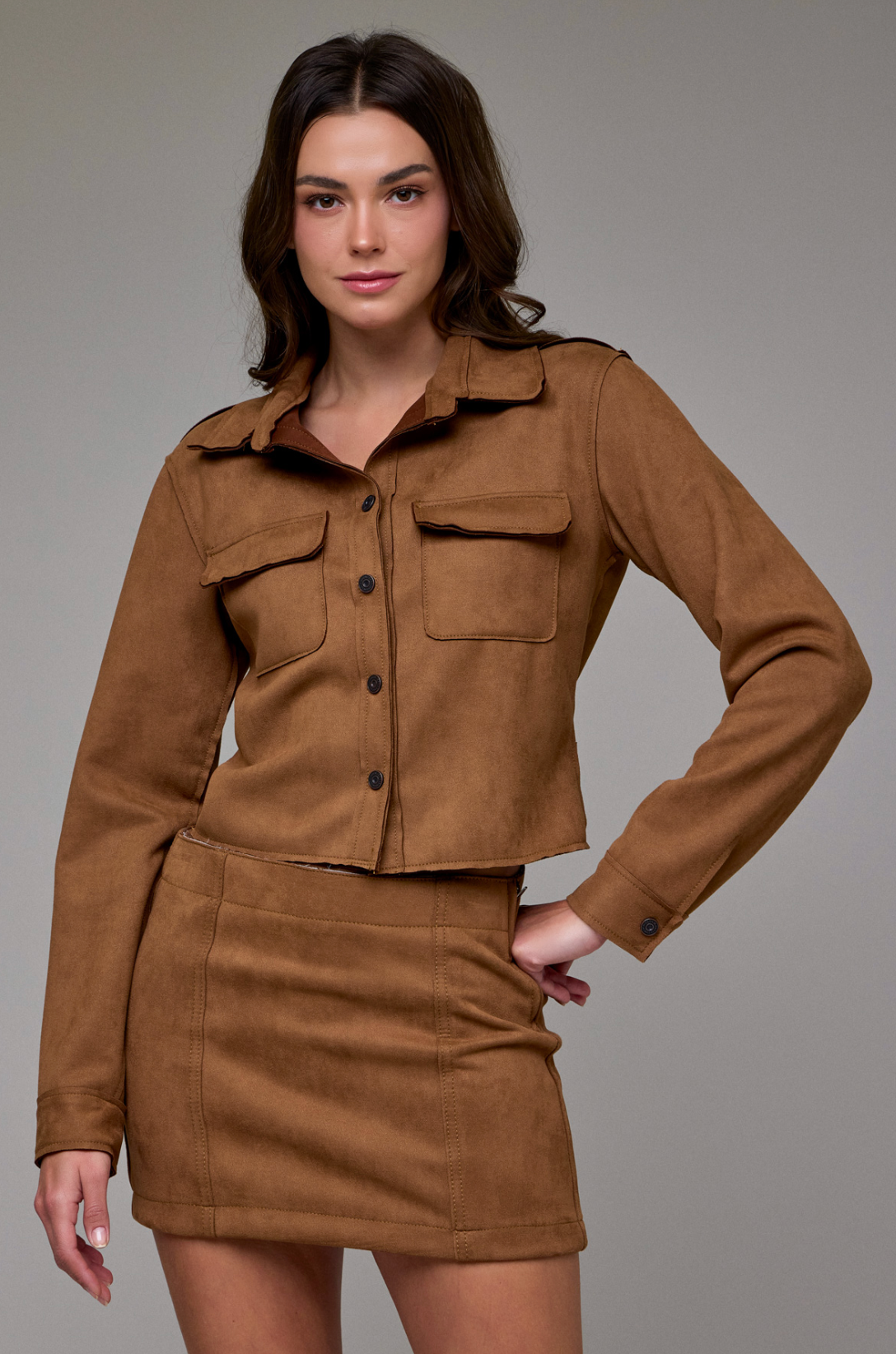 Suede Button-Up Shirt