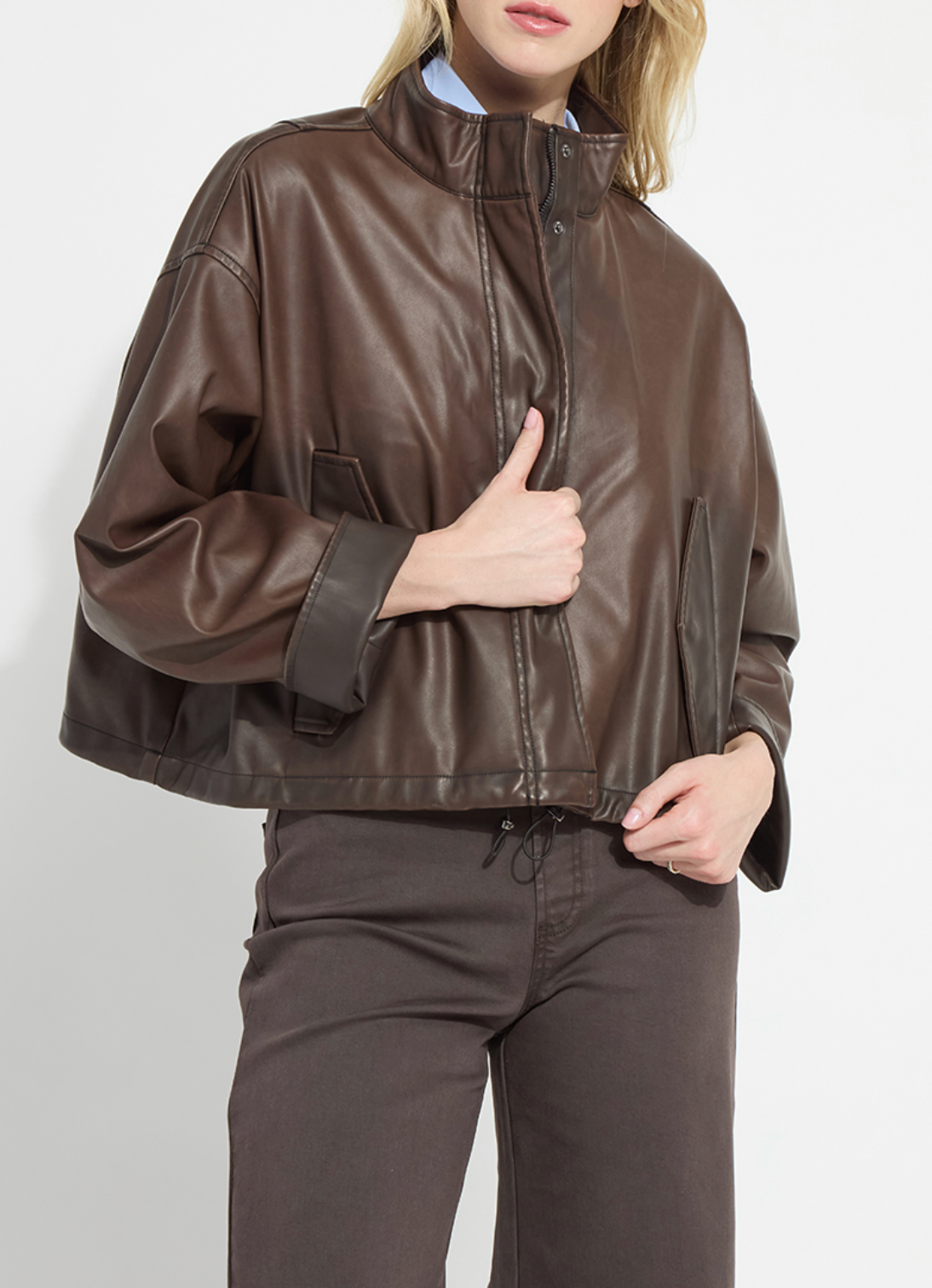 Mina Oversized Vegan Leather Coat