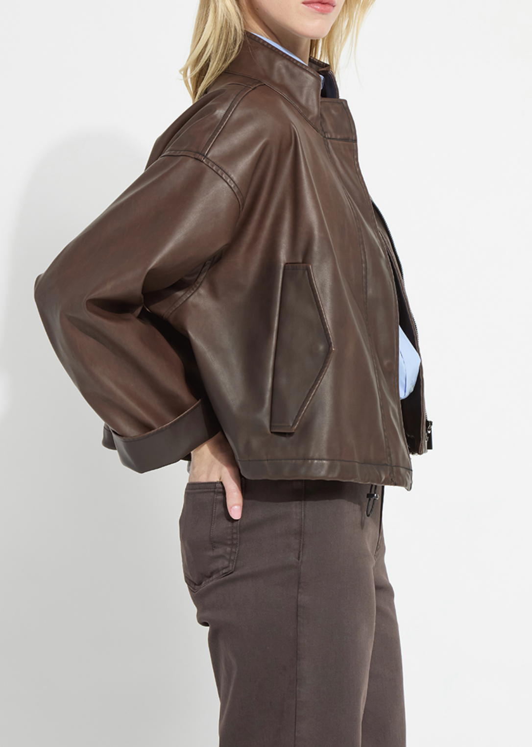 Mina Oversized Vegan Leather Coat