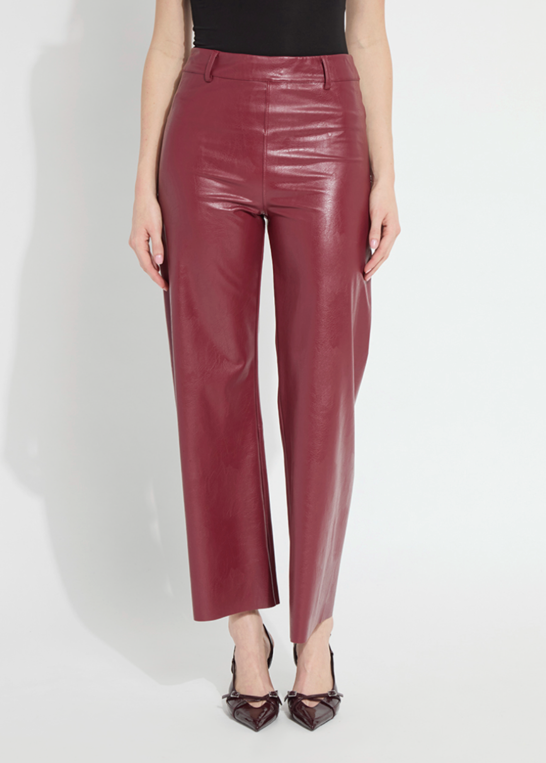 Jacque Leather Pull On Pants
