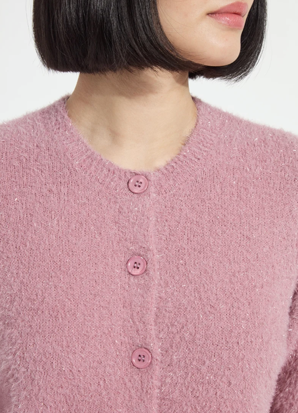 Opalite Short Sleeve Lurex Feather Cardigan