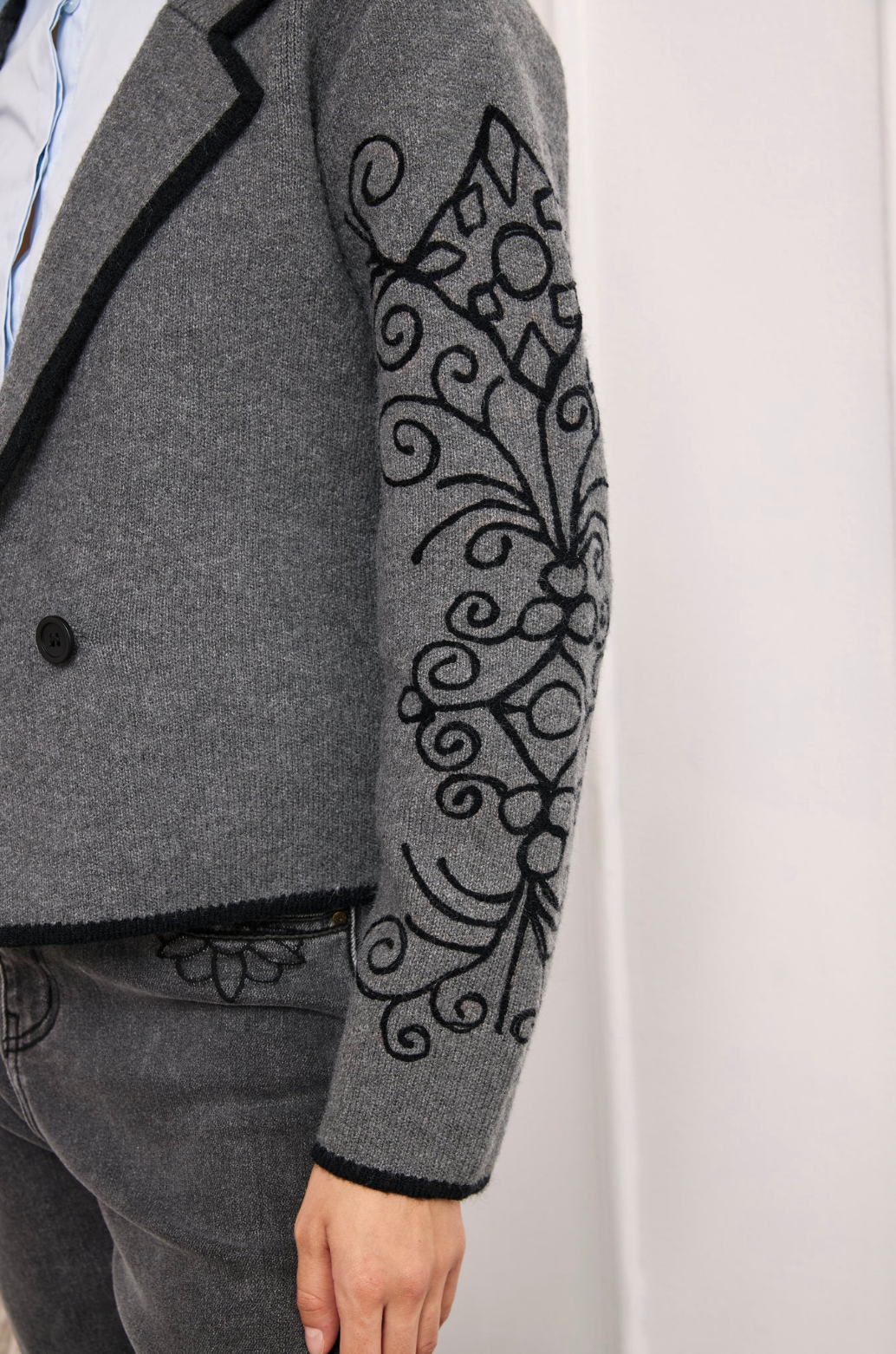 Fir Embroidered Shirt Jacket